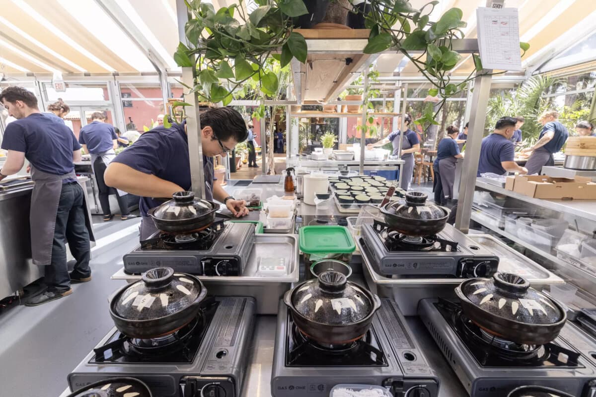 The Noma LA chefs inside the greenhouse kitchen at Silver Lake’s Paramour Estate.<br/>(Myung J. Chun/Los Angeles Times/TNS)