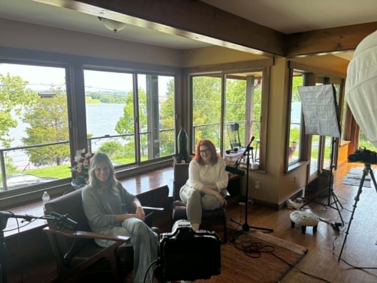 Tiffany Cianci (R) created Voices for the Voters to help Rep. Thomas Massie in his Kentucky Fourth District primary on May 19. She was joined by Shannon Joy (L) and other creators. (Jeff Louderback/The Epoch Times)