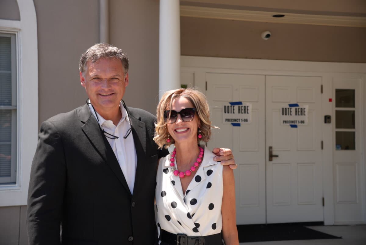 Husband and wife, Sean and Meredith Miller, participated in the Georgia GOP primary elections. They cast votes for different gubernatorial candidates in Savannah, Georgia, on May 19. (Troy Myers/Epoch Times)