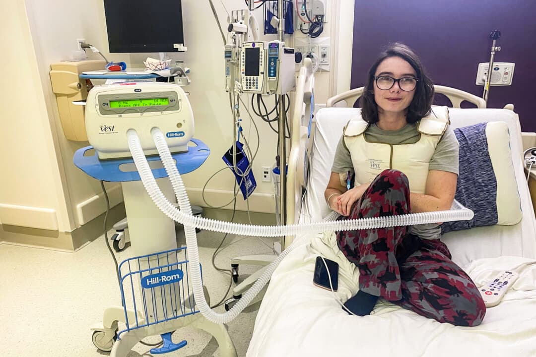Rose Kreis receives treatment for cystic fibrosis, in this undated photo. (Courtesy of Don Kreis)