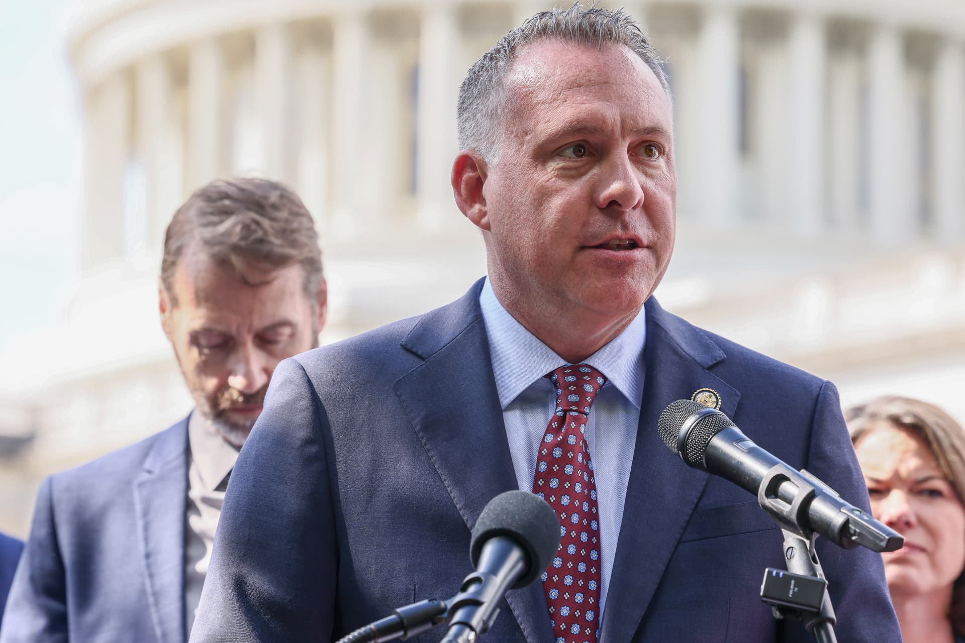Rep. Adam Gray (D-Calif.) speaks during a "Protect Healthcare, Lower Costs" press conference on Capitol Hill in Washington on Sept. 11, 2025. (Jemal Countess/Getty Images for Economic Security Project)