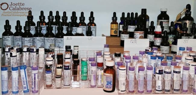 Homoeopathic remedies and extracts. (Courtesy of Joette Calabrese)