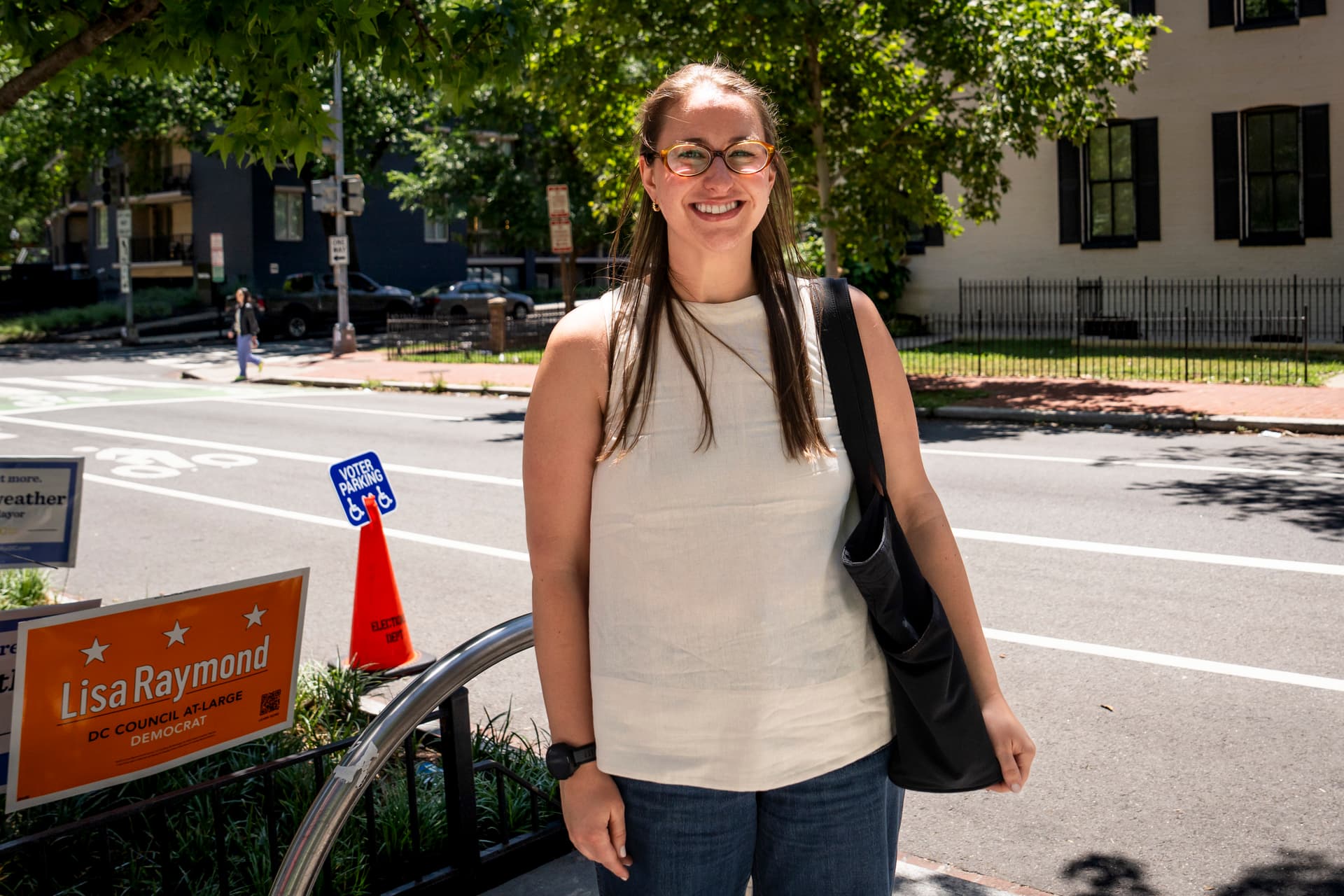 Kathryn Christian after voting in Washington on June 16, 2026. (Madalina Kilroy/The Epoch Times)