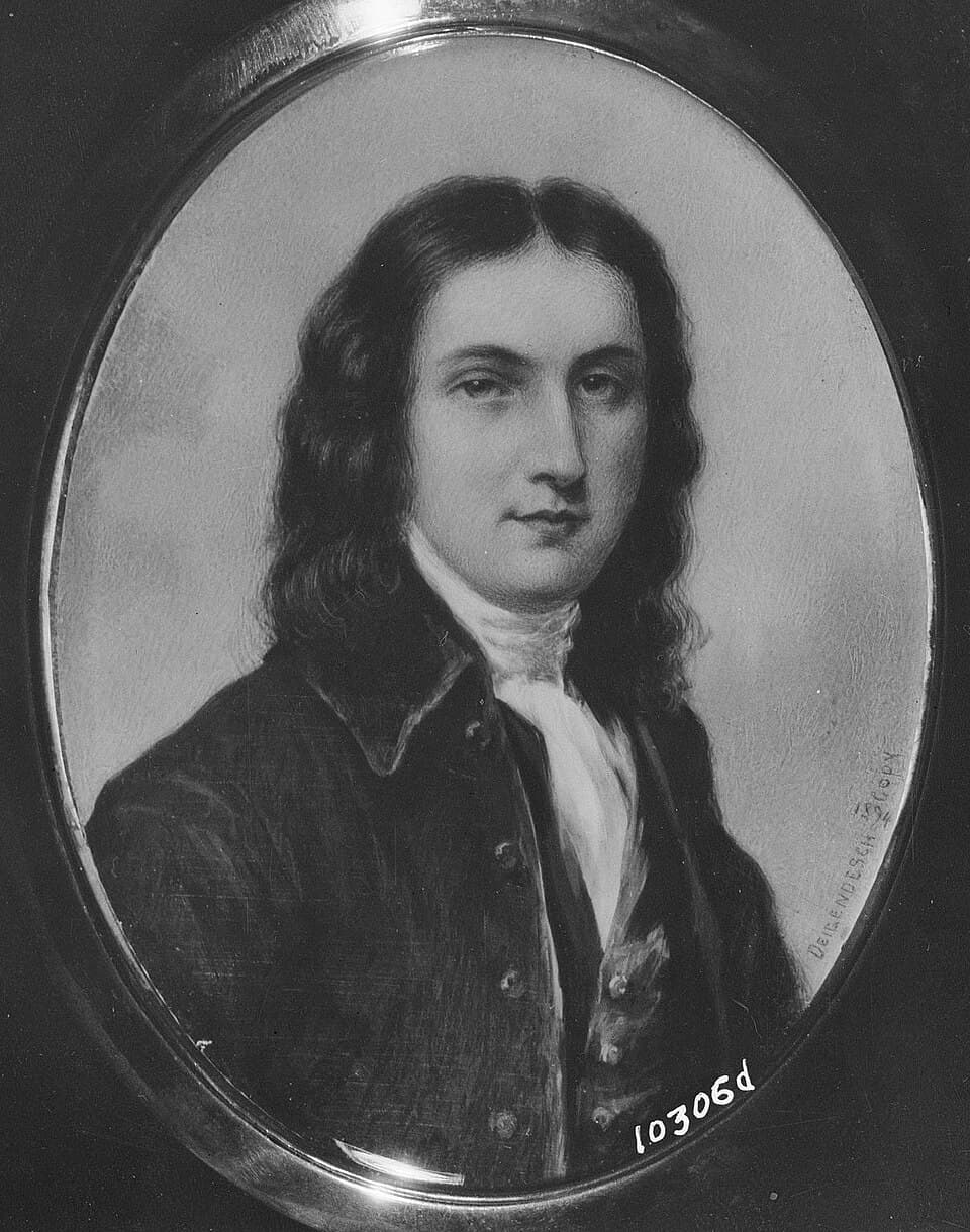 An 1894 reproduction of a miniature portrait of John Hart. (Public Domain)