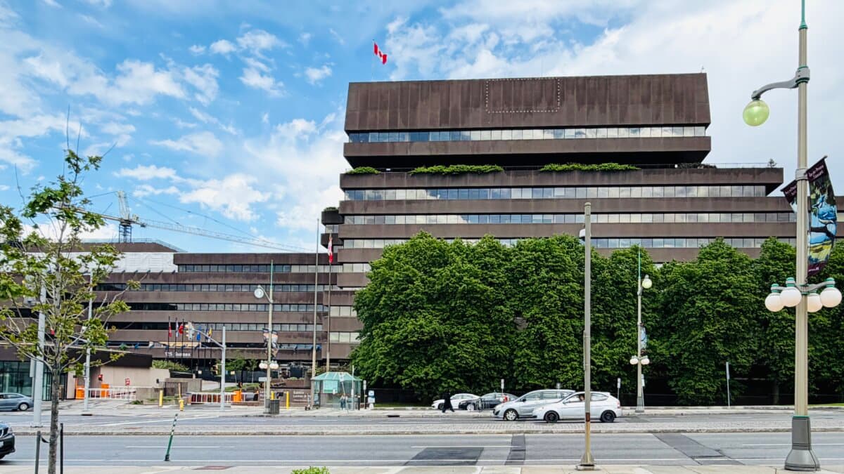 The Lester B. Pearson Building, the headquarters of Global Affairs Canada, is pictured in Ottawa, on May 29, 2026. (The Epoch Times)