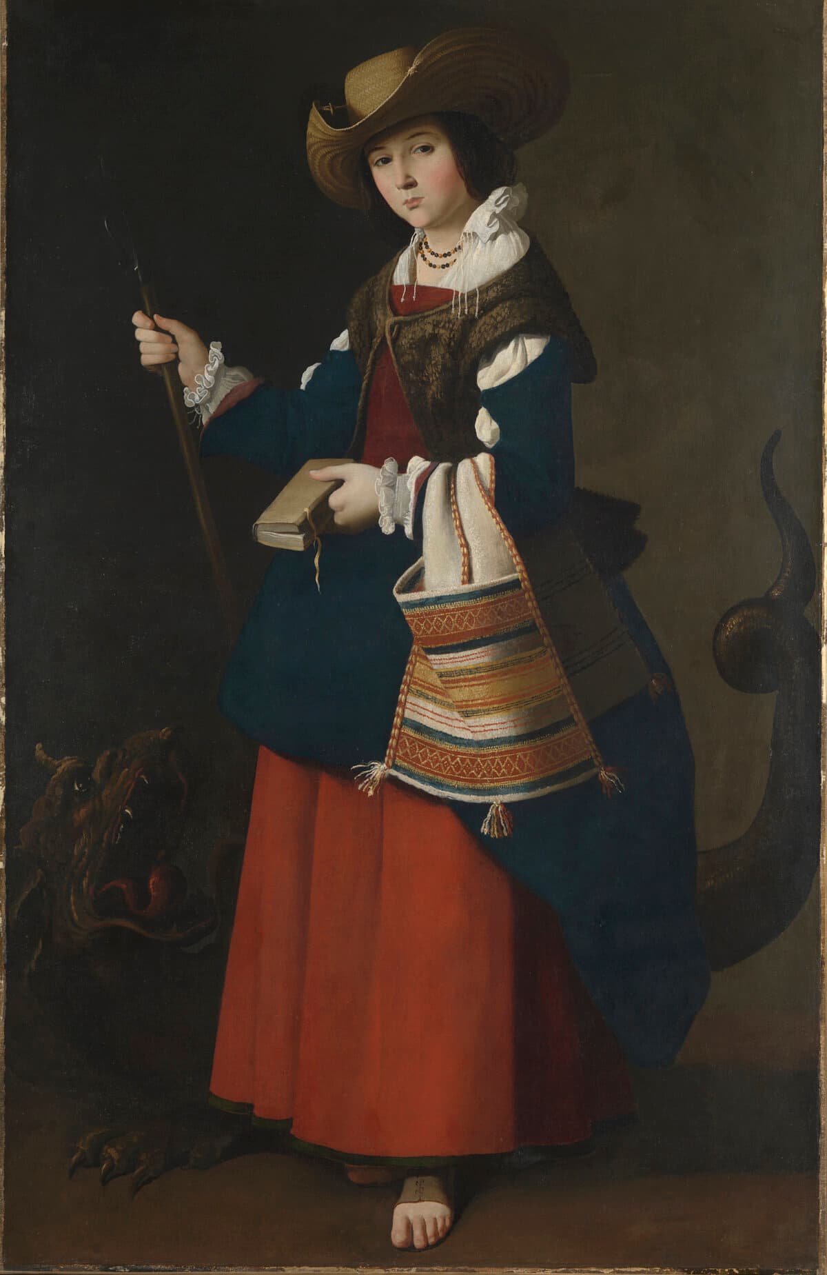 “Saint Margaret of Antioch,” 1630–1634, by Francisco de Zurbarán. Oil on canvas; 5 foot 4 1/8 inches by 3 foot 5 3/8 inches. National Gallery, London. (Copyright The National Gallery, London)