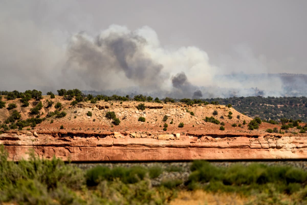 The Snyder Fire burns near Thompson Springs, Utah, on June 28, 2026. (AP Photo/Noah Berger)