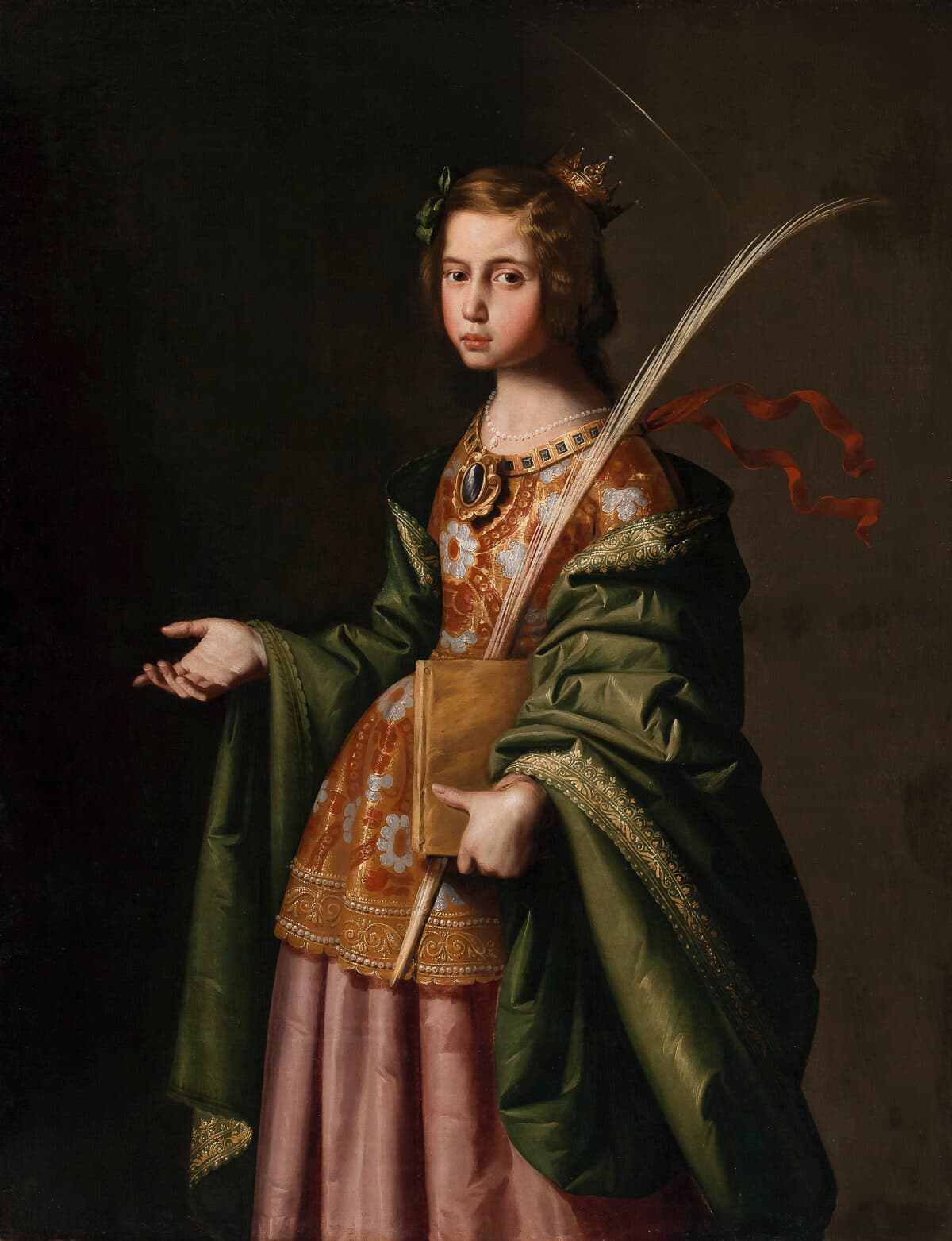 “Saint Elizabeth of Thuringia,” circa 1640, by Francisco de Zurbarán. Oil on canvas; 4 foot 1 1/4 inches by 3 foot 4 5/8 inches. Museo de Bellas Artes, Bilbao, Spain. Contributed by the Provincial Council of Biscay in 1919. (Copyright Arte Ederren Bilboko Museoa–Museo de Bellas Artes de Bilbao)