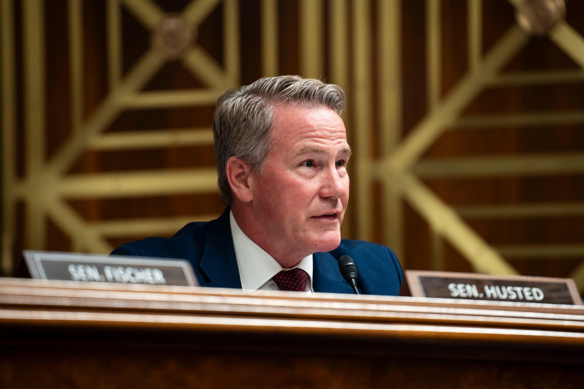 Sen. Jon Husted (R-Ohio) on Capitol Hill on July 14, 2026. (Madalina Kilroy/The Epoch Times)