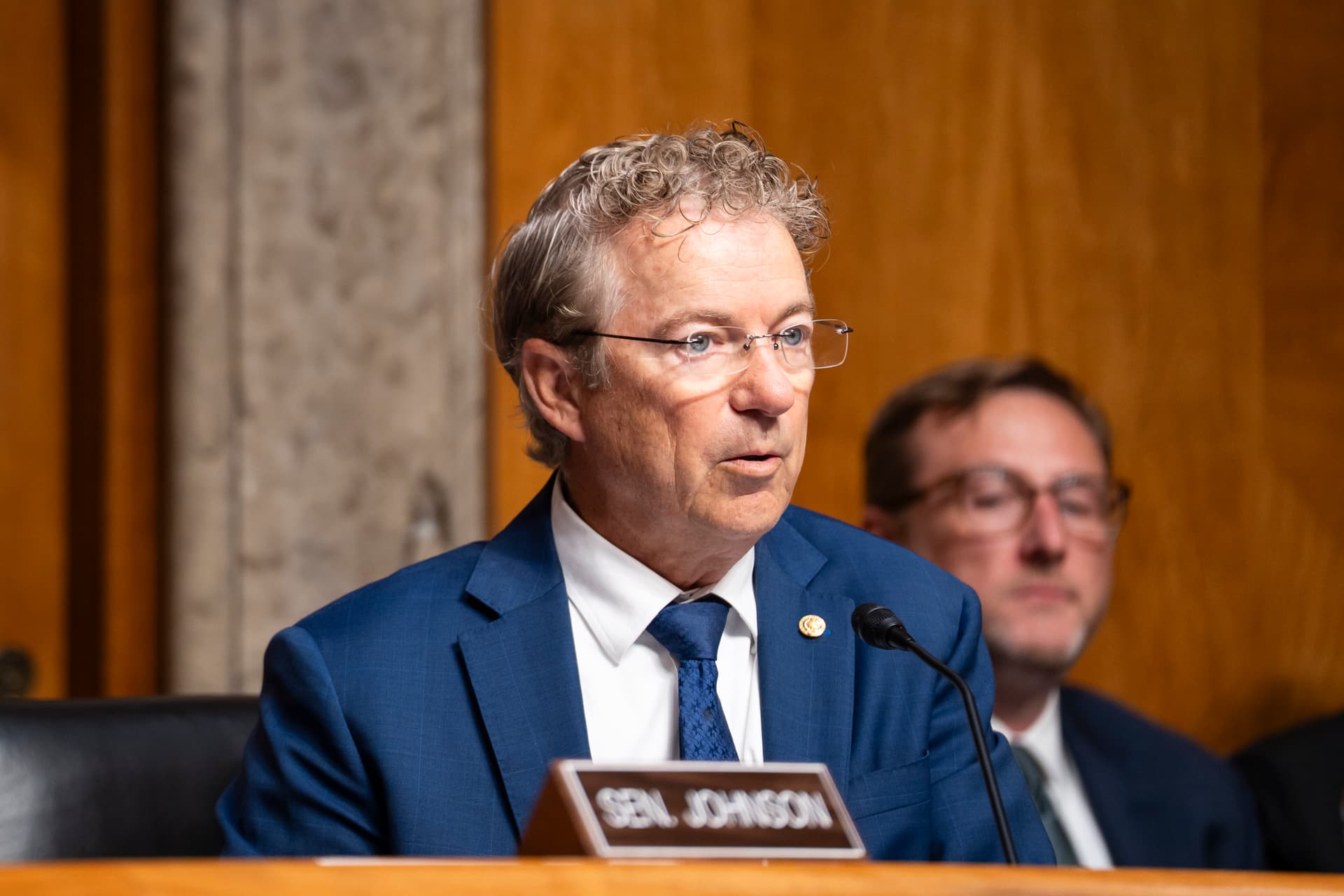Sen. Rand Paul (R-Ky.), chairman of the Senate Committee on Homeland Security and Governmental Affairs, speaks during a hearing with Dr. Anthony Fauci, former director of the National Institute of Allergy and Infectious Diseases at the National Institutes of Health, in Washington on July 29, 2026. (Madalina Kilroy/The Epoch Times)