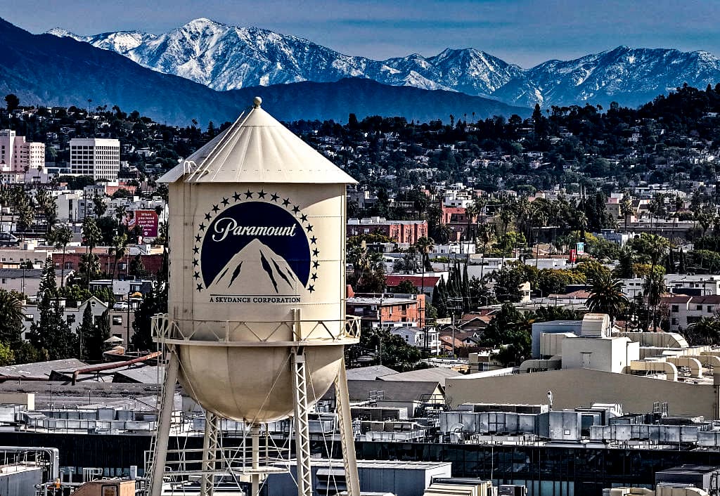 Paramount Studios in Los Angeles on Feb. 23, 2026. (Justin Sullivan/Getty Images)