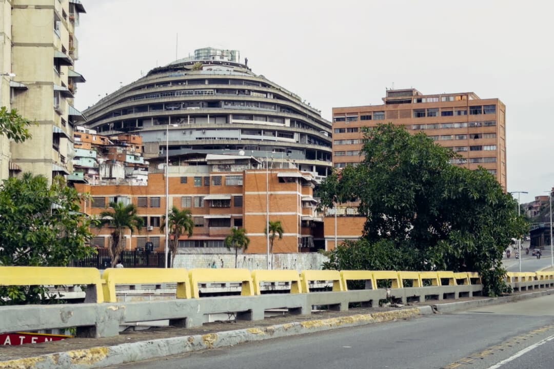 The dome-shaped El Helocoide served as the Venezuelan regime's main prison and torture center for political prisoners, in Caracas, Venezuela, on July 7, 2026. (Frederico Vidovix/The Epoch Times)