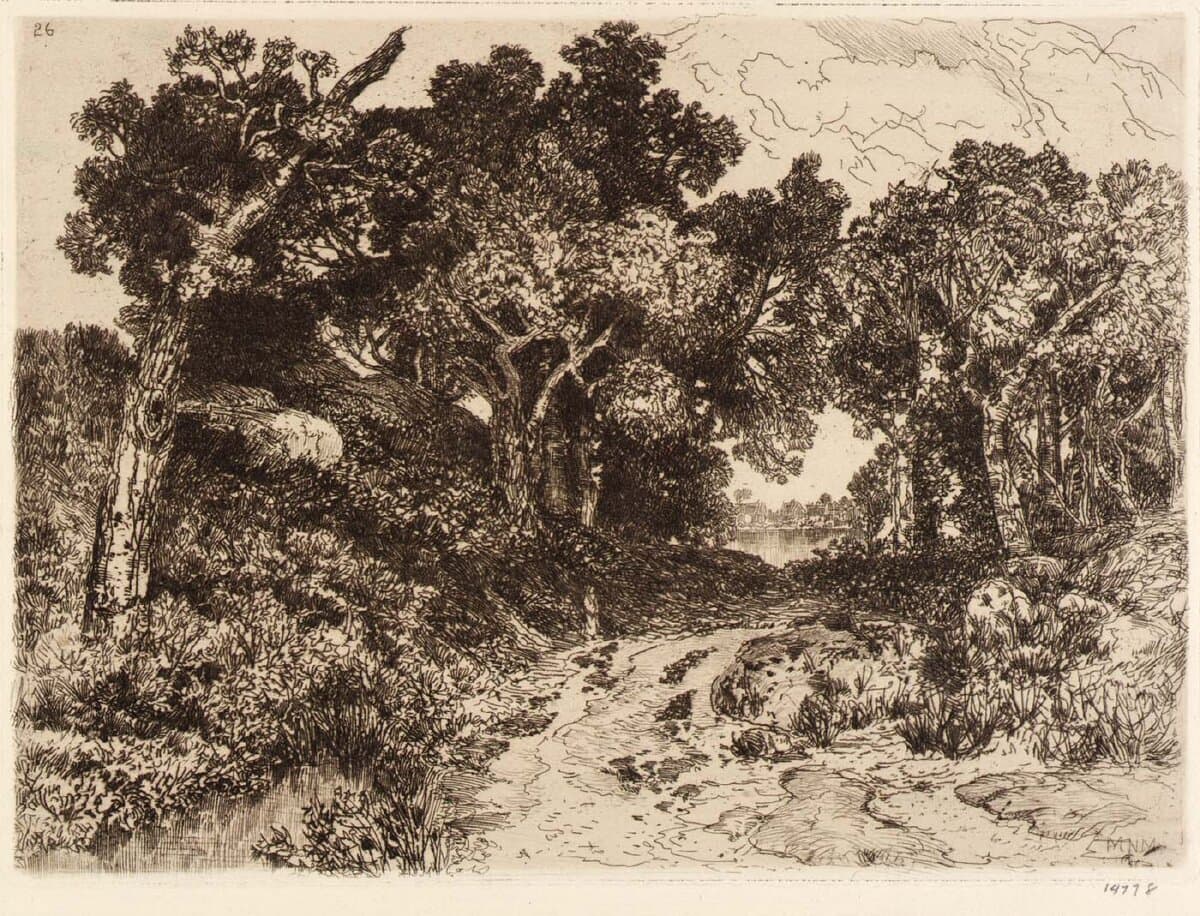 “Across the Water,” circa 1880-90, by Mary Nimmo Moran, Etching. (Public Domain)