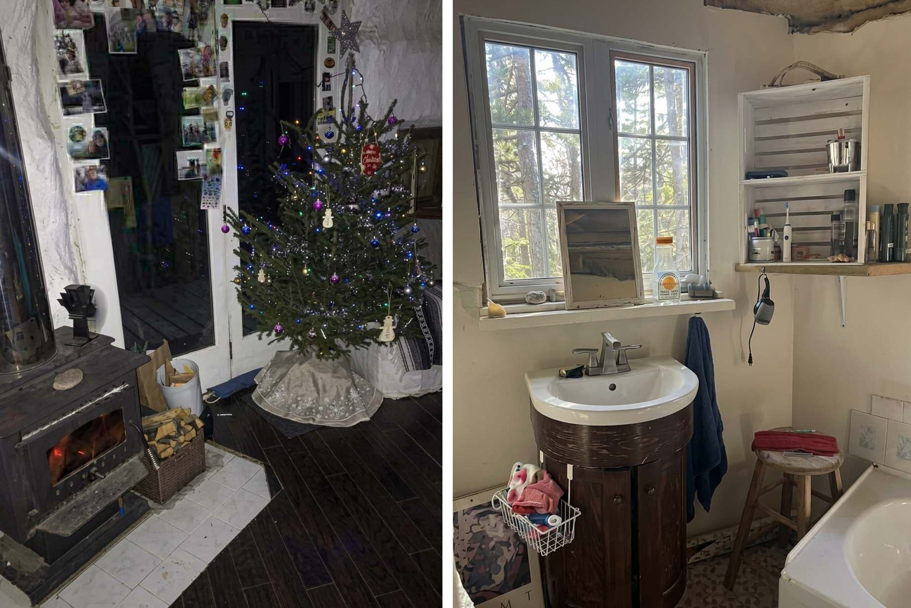 The interior of Ringland’s homestead in the woods of Cape Breton, Nova Scotia. (Courtesy of Cameron Ringland)