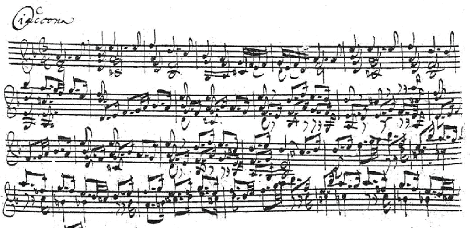 Bach's Chaconne manuscript. (Dmitrismirnov/<a href="https://commons.wikimedia.org/wiki/File:Chaconne-Manuscript.png">CC BY-SA 4.0</a>)