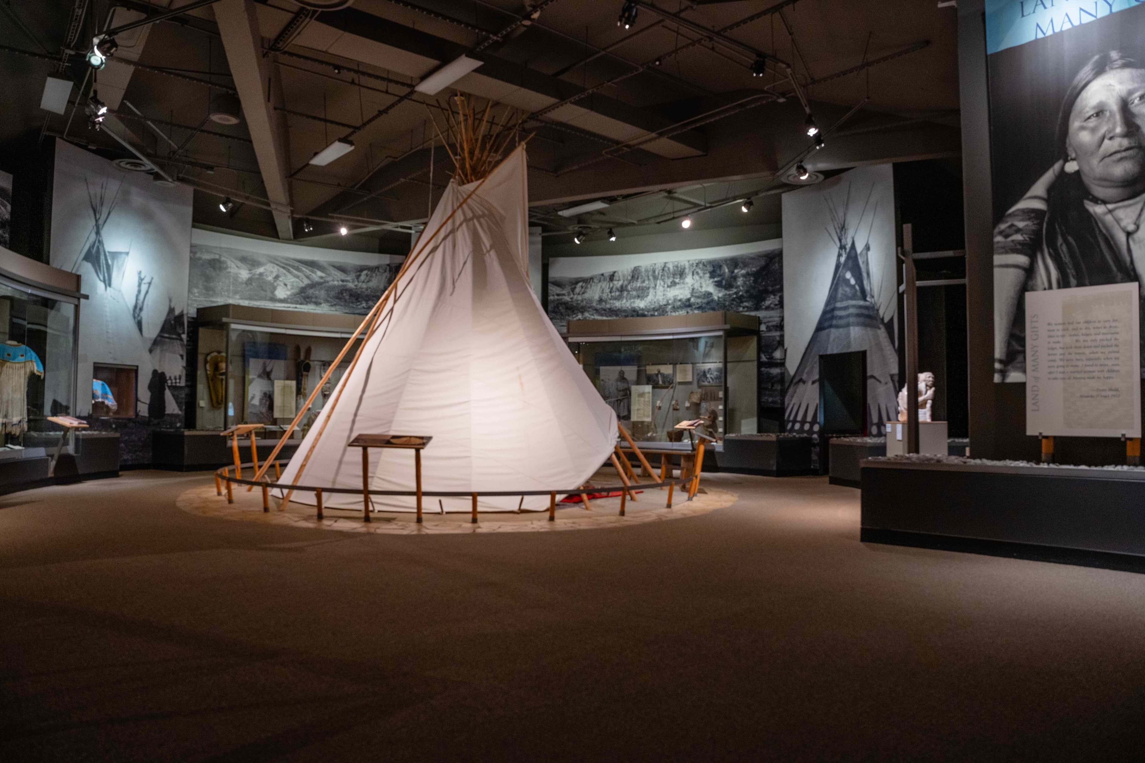 A full-size teepee stands at the center of the exhibit. (Courtesy of the Buffalo Bill Center of the West)