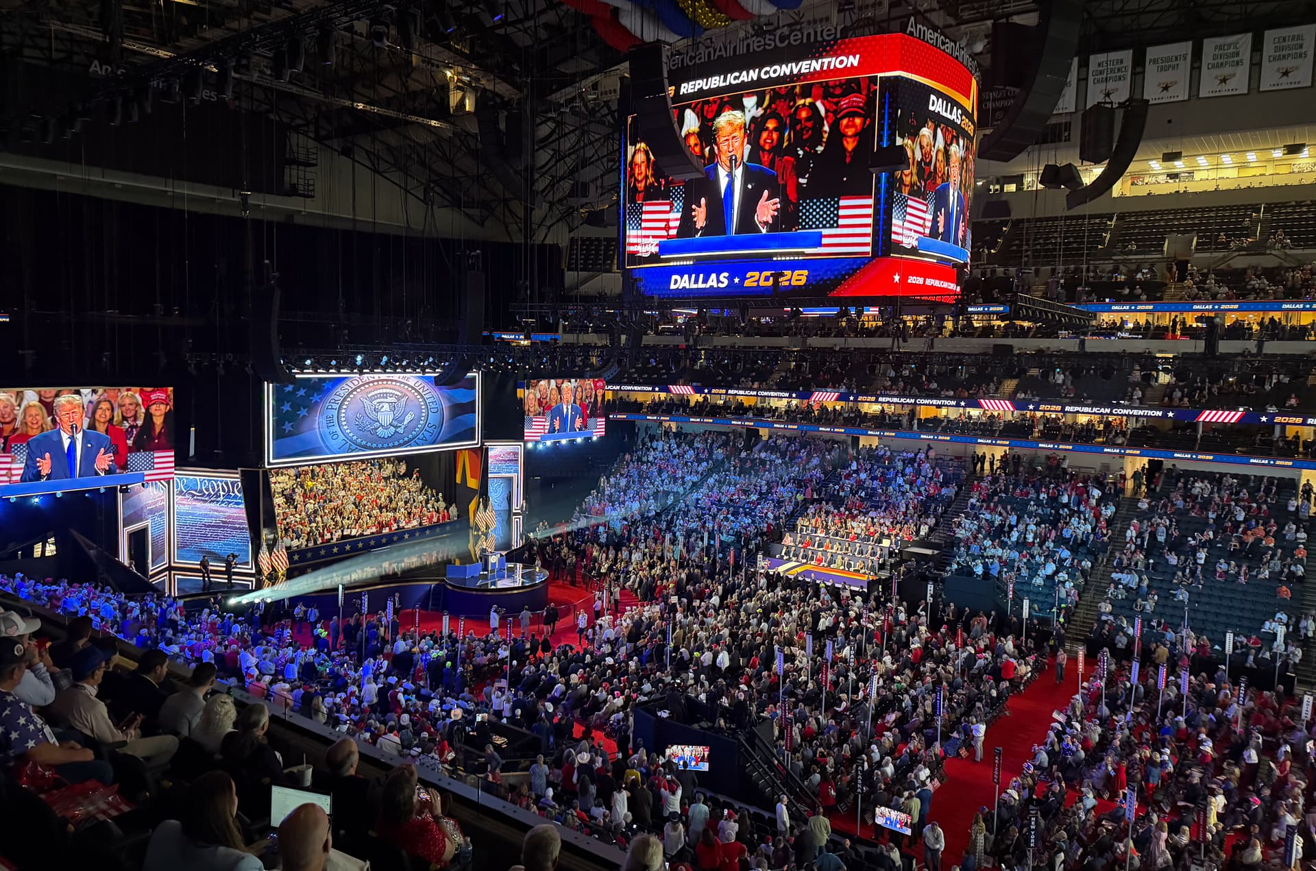 President Donald Trump speaks at day 1 of the 2026 Republican National Committee (RNC) Midterm Convention in Dallas on Sept. 9, 2026. (John Fredricks/The Epoch Times)