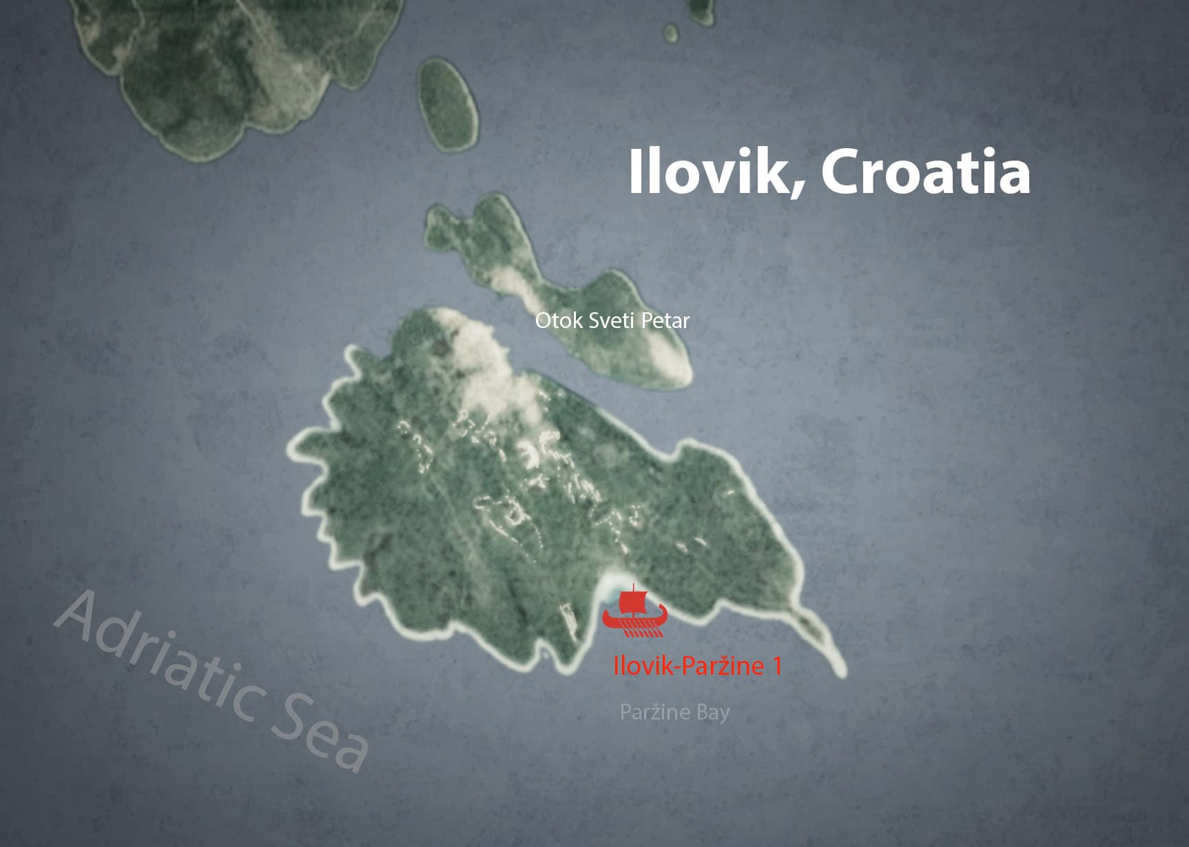The area of the shipwreck off the coast of Ilovik, Croatia. (The Epoch Times)