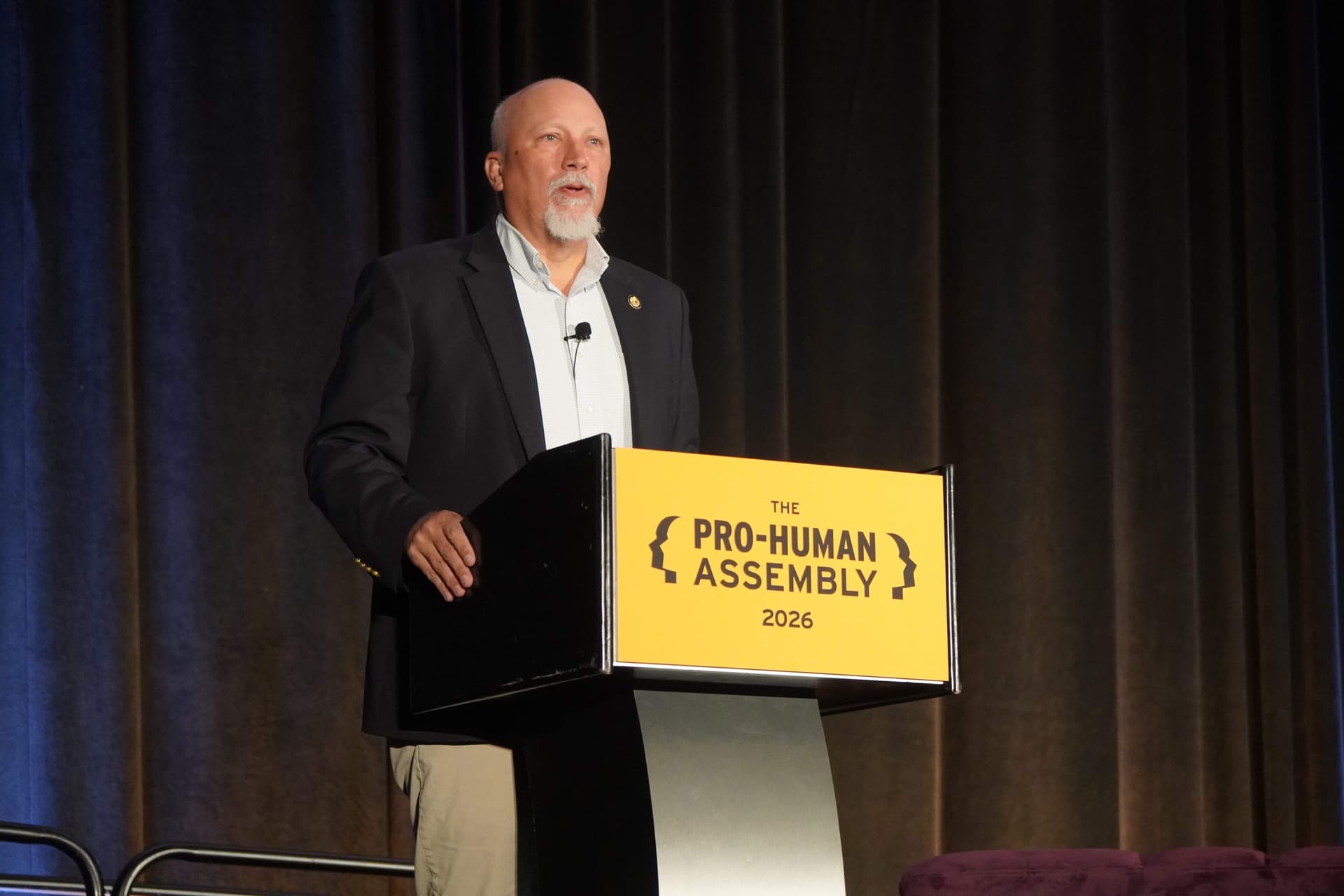 Rep. Chip Roy (R-Texas) speaks at the Pro-Human Assembly. (Nathan Worcester/The Epoch Times)