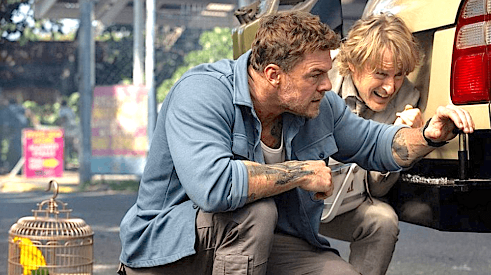 Hank (Alan Ritchson, L) and Ben (Owen Wilson) meet with interference in their attempt to deliver an organ to the hospital, in "Runner." (Angel Studios)