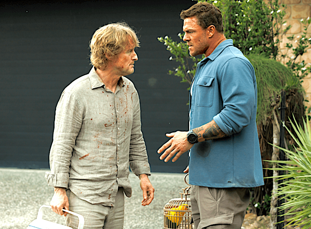 Ben Bishop (Owen Wilson, L) and Hank Malone (Alan Ritchson) are tasked with delivering a rare blood-type organ to the hosptial on time in "Runner." (Angel Studios)
