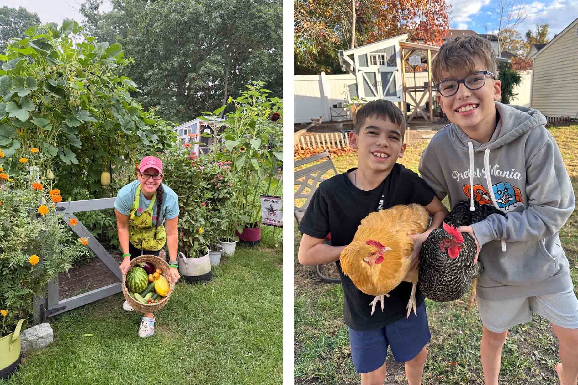 The Lindell family grow vegetables and raise dozens of chickens on their suburban lot. (Courtesy of Alyssa Lindell)
