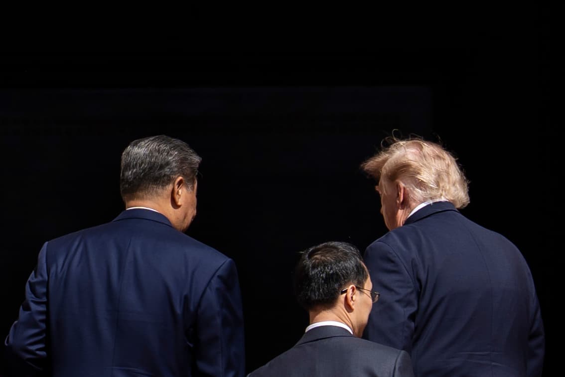 U.S. President Donald Trump, Chinese leader Xi Jinping, and another official during a visit to the U.S. National Archives in Washington on Sept. 25, 2026. (Madalina Kilroy/The Epoch Times)