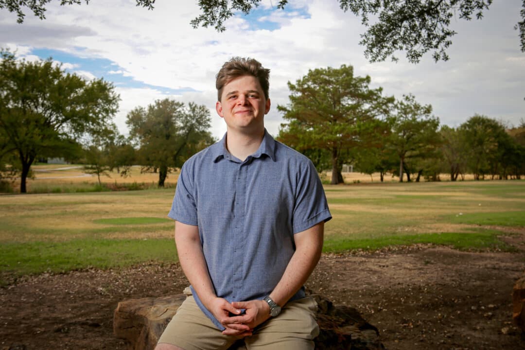 Christian influencer Gabe Poirot at Arcadia Trail Park in Fort Worth, Texas, on Sept. 20, 2026. Poirot is the author of “18 Days in Heaven,” in which he describes his near-death experience and meeting Jesus. (Bobby Sanchez for The Epoch Times)