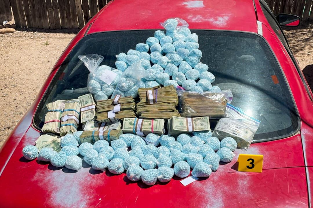 Pills containing fentanyl that were seized by the U.S. Drug Enforcement Administration in New Mexico on April 28, 2025. (Drug Enforcement Administration via AP)
