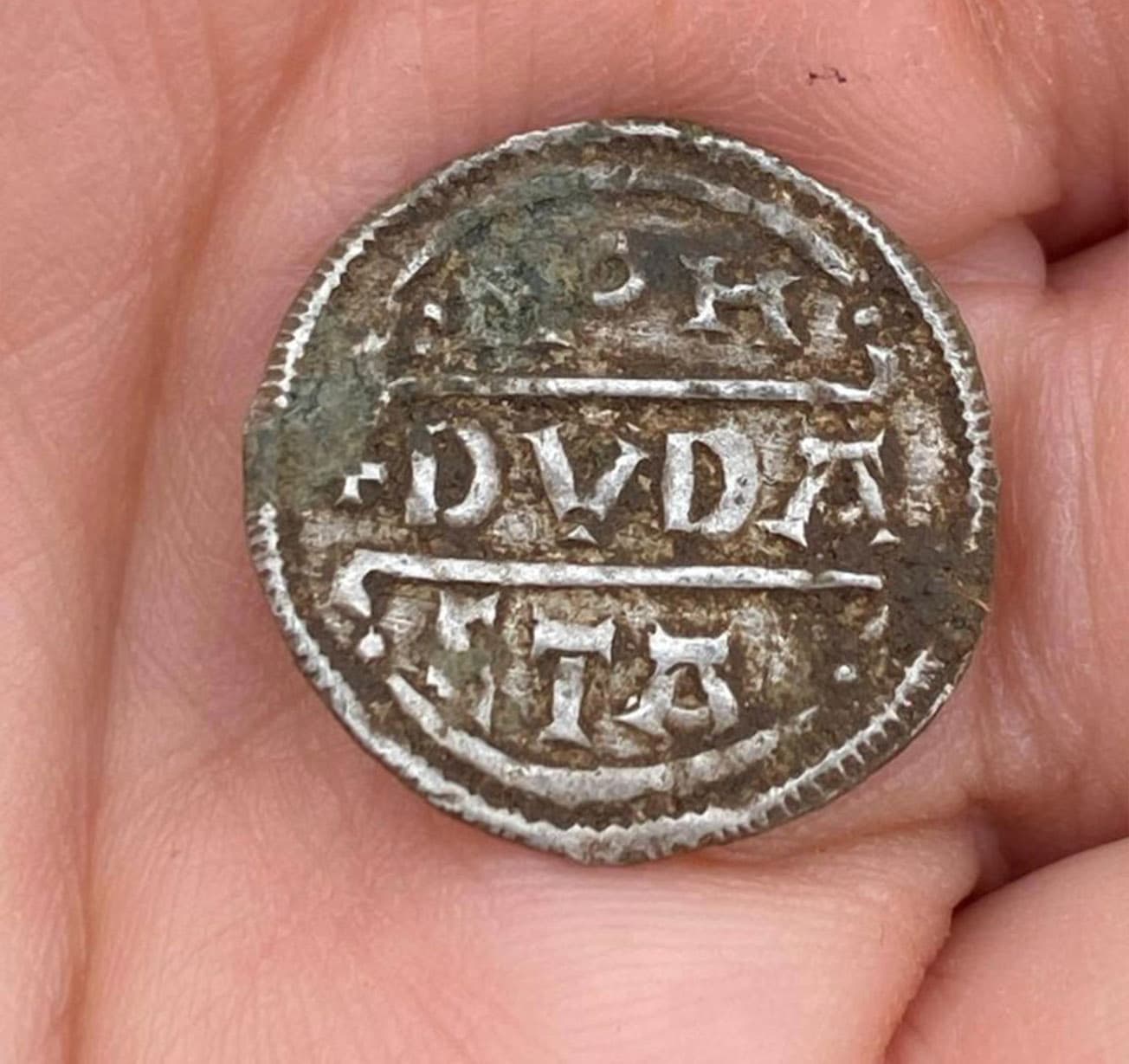 A silver penny dating from the late ninth century. (Worcestershire Archive and Archaeology Service)