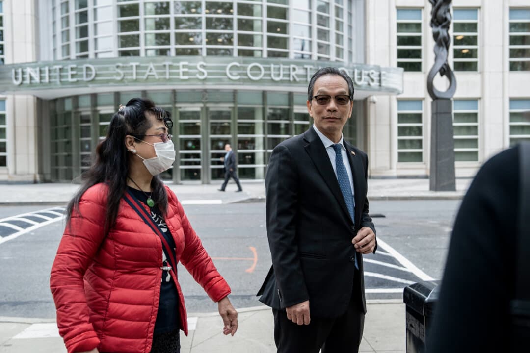 Lu Jianwang, accused of operating a secret police station for the Chinese regime in Manhattan's Chinatown, appears for his trial at the U.S. District Court for the Eastern District of New York in Brooklyn, N.Y., on May 6, 2026. (Samira Bouaou/The Epoch Times)