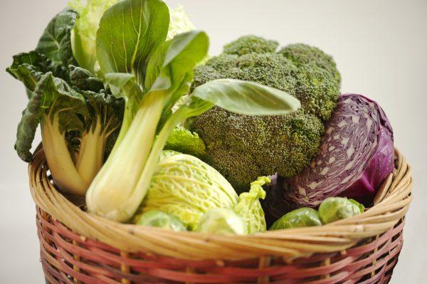 Members of the cabbage family include bok choy, red cabbage, broccoli, brussels sprouts, Chinese cabbage, cauliflower, collard greens, kale, kohlrabi, mustard greens, swiss chard, and turnips. (Cat Rooney/The Epoch Times)