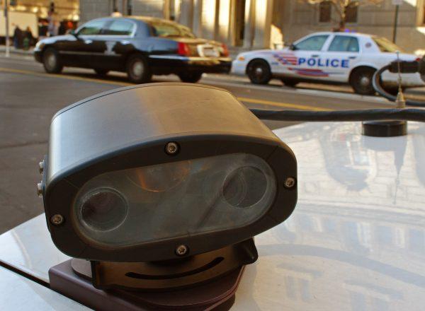A license plate reader, one of two mounted on the trunk of a Metropolitan Police Department is seen on a police car in Washington on Dec. 1, 2011. (Paul J. Richards/AFP/Getty Images)