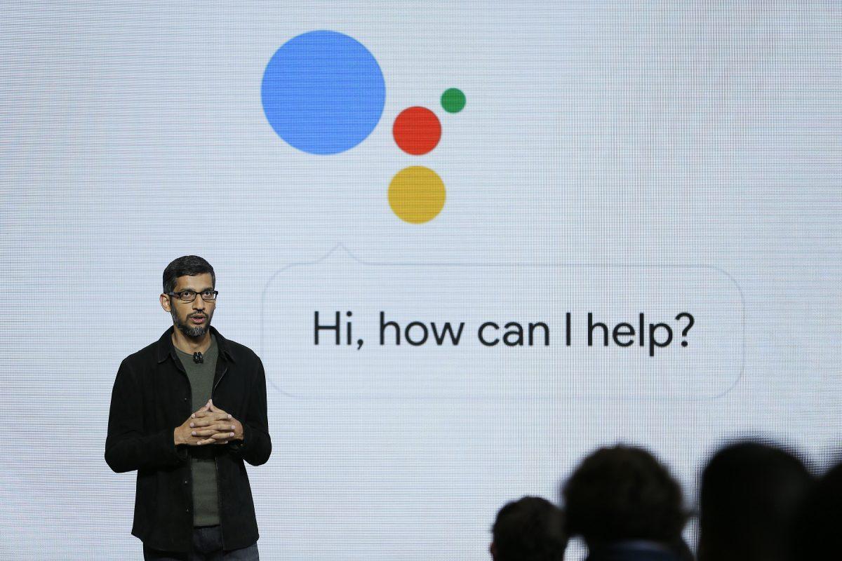 Google CEO Sundar Pichai talks about the new Google Assistant during a product event, in San Francisco, in this file photo. (Eric Risberg/AP Photo)
