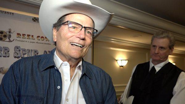 Patrick Wayne during an interview with New Tang Dynasty Television in Studio City, Calif. on Sept. 21, 2018. (Annie Wang/The Epoch Times)