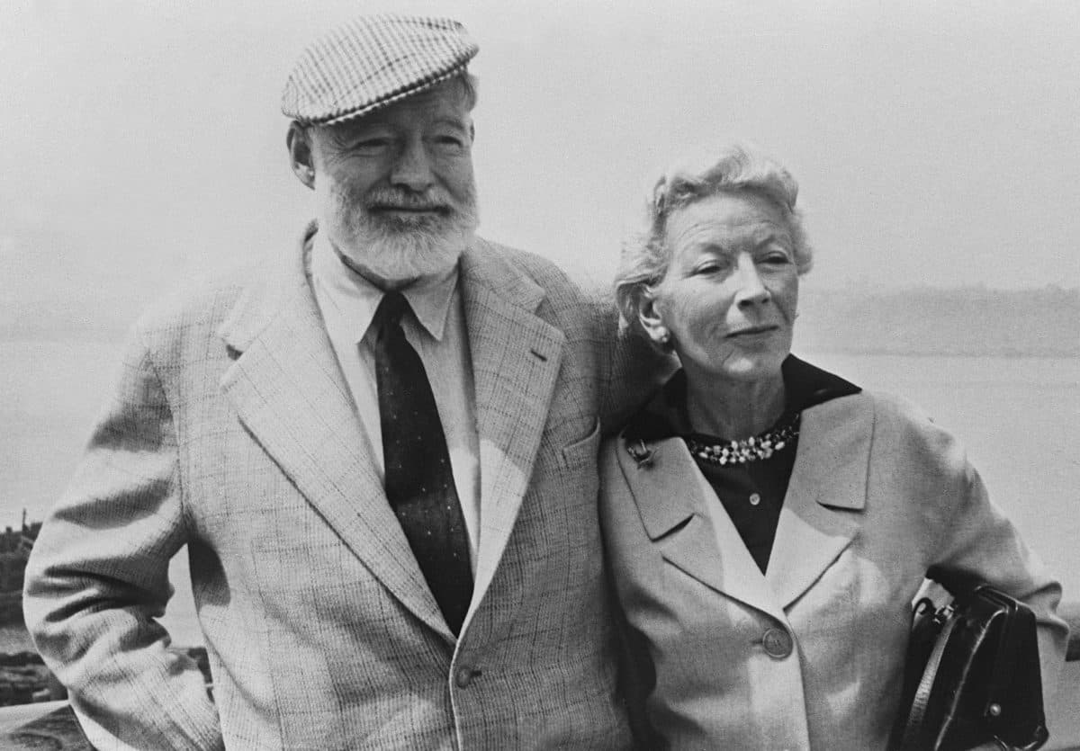 Picture dated in the 1960s showing American writer Ernest Hemingway with his wife on board the Constitution crossing the Atlantic Ocean toward Europe. (AFP/Getty Images)
