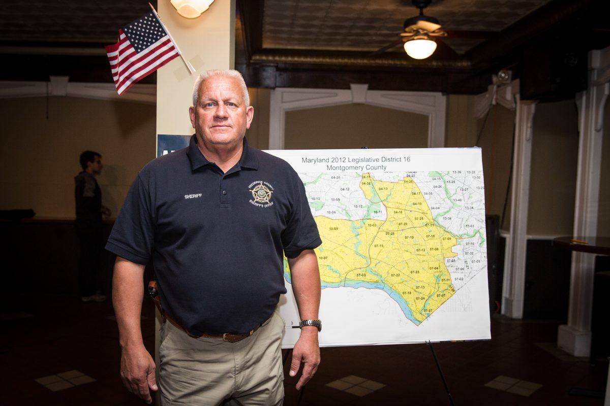Frederick County Sheriff Chuck Jenkins at a meeting about illegal immigration issues in Bethesda, Md., on Oct. 17, 2017. (Benjamin Chasteen/The Epoch Times)
