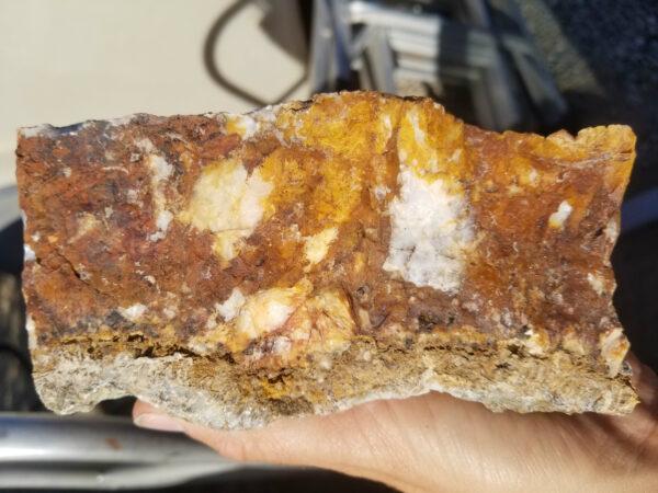A sample from a critical mineral deposit in San Bernardino County, Calif. (Courtesy of Sundown Resources)