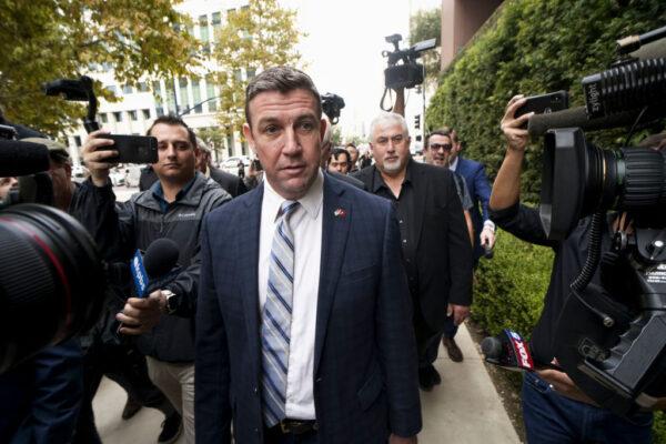 Rep. Duncan Hunter (R-CA) walks into federal courthouse in San Diego, Calif., on Dec. 3, 2019. (Sandy Huffaker/Getty Images)