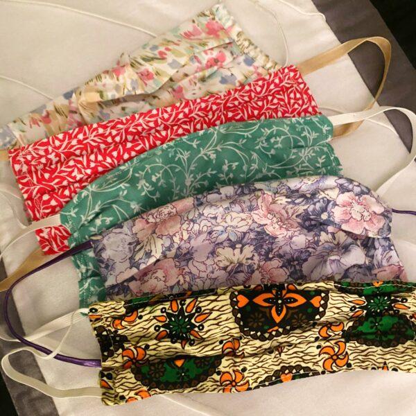 Homemade masks that have been sent to the nurse's hospital.