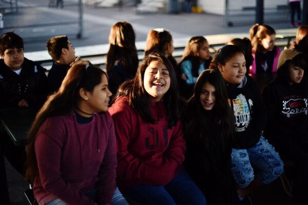 Students attend a National Association of Music Merchants event at Patrick Henry Elementary School in Anaheim, Calif., on Jan. 17, 2017. (Jerod Harris/Getty Images for NAMM)