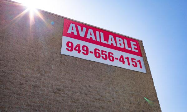 A large warehouse space sits for sale in Westminster, Calif., on June 26, 2020. (John Fredricks/The Epoch Times)