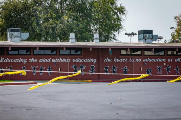 Los Alamitos Elementary School in Los Alamitos, Calif., on Aug. 21, 2020, a day after Los Alamitos Unified School District received approval from Orange County officials to resume onsite classes in the 2020 fall semester. (John Fredricks/The Epoch Times)