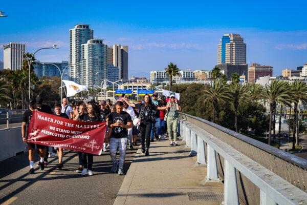 March for the Martyrs raises awareness about the persecution of Christians worldwide, in Long Beach, Calif., on Sept. 5, 2020. (Jamie Joseph/The Epoch Times)