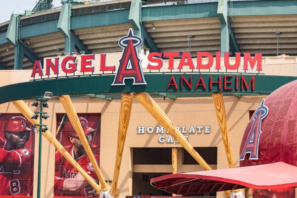 Angel Stadium in Anaheim, Calif., on Sept. 16, 2020. (John Fredricks/The Epoch Times)
