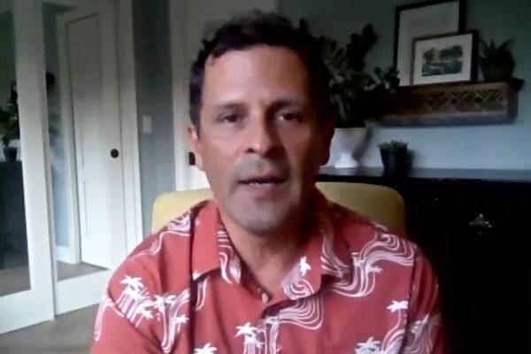 Dana Point City Council candidate Michael Villar participates in an online candidates' forum in Dana Point, Calif., on Sept. 30, 2020. (Screenshot)