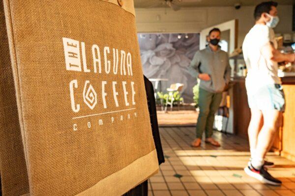 Customers line up in Laguna Coffee Co. in Laguna Beach, Calif., on Nov. 18, 2020. (John Fredricks/The Epoch Times)