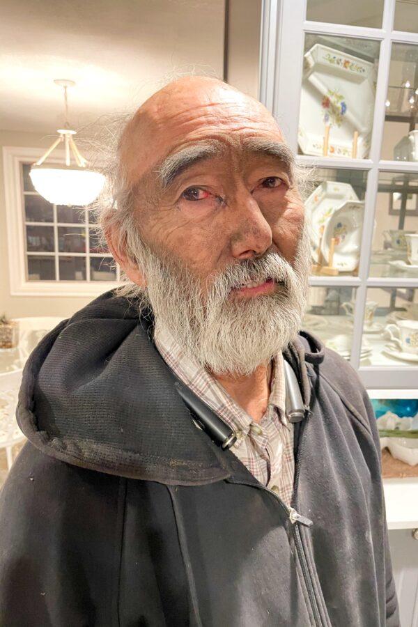 Wayne Iwamoto stands in his home in Williams Canyon, Calif., after battling the Bond fire raging outside of it with a fire hose on Dec. 3, 2020. (Courtesy of Susan Iwamoto)