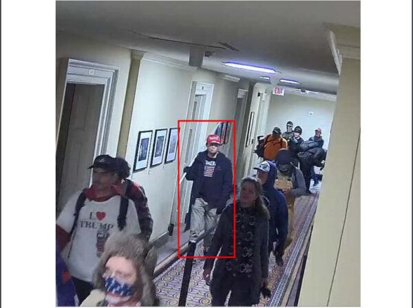 The FBI says it has identified a man in this image, taken during the Jan. 6 Capitol riot, as Costa Mesa resident Christian Alexander Secor.