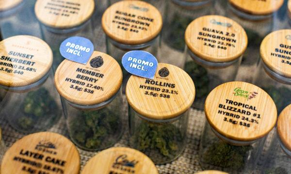 An assortment of marijuana for sale at Catalyst Cannabis Dispensary in Santa Ana, Calif., on Feb. 18, 2021. (John Fredricks/The Epoch Times)